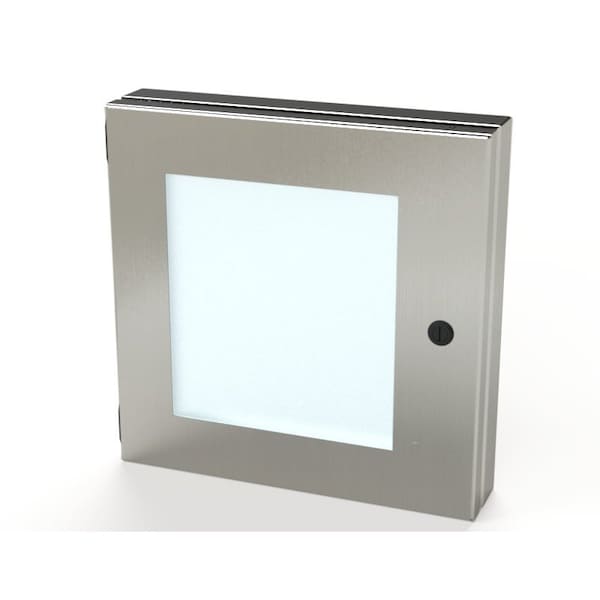 Hinged Window, 12 in. H x 12 in. W x 1-1/2 in. L, 304 Stainless Steel, Polycarbonate